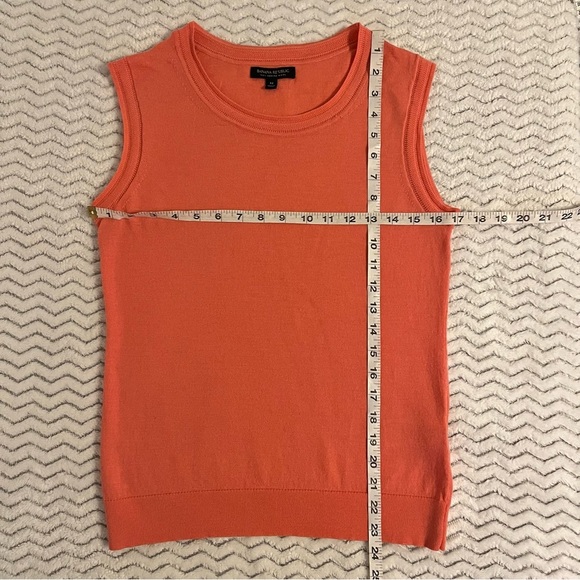 Banana Republic Orange 100% Merino Wool Pullover Crew Neck Sweater Vest Sz M - Picture 7 of 7